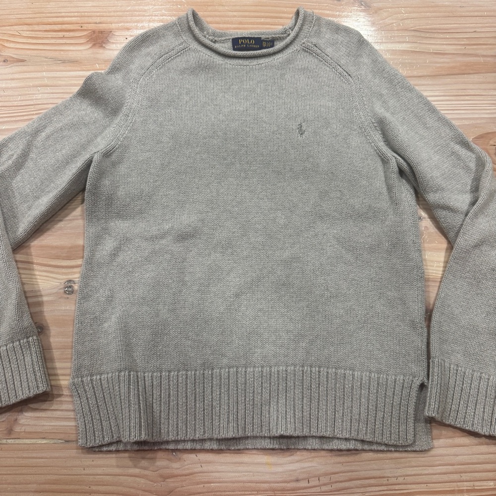Polo by Ralph Lauren Men's Light Gray Crewneck Sweater